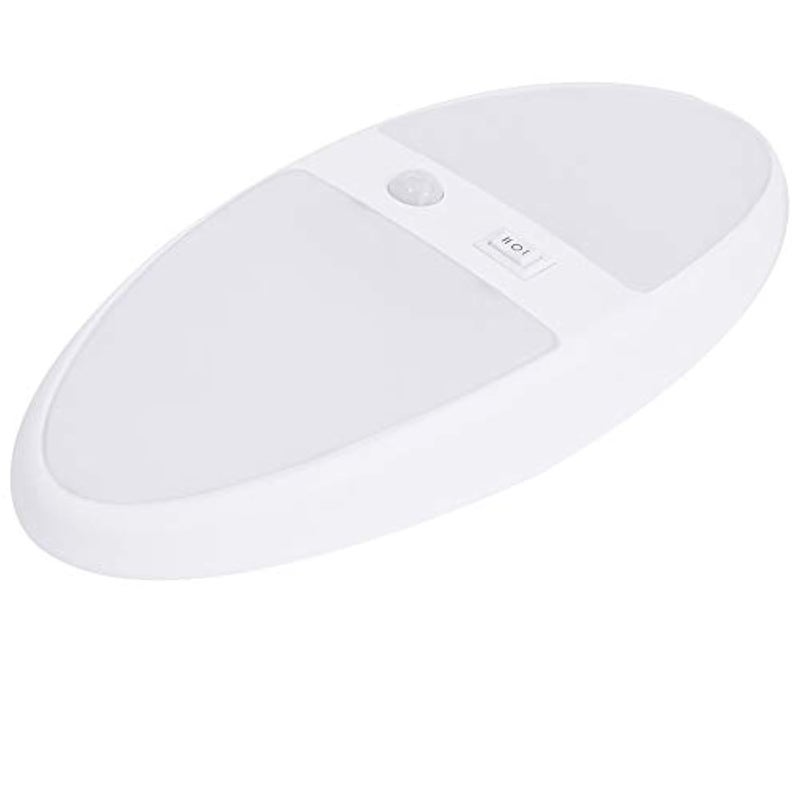 Facon Larger Oval RV Motion Sensor Light - 6W 480LM Warm White (3400K) 12V Interior Lighting, LED Ceiling Dome Lights for RV Bathroom Hallway Camper Boat - Image 1